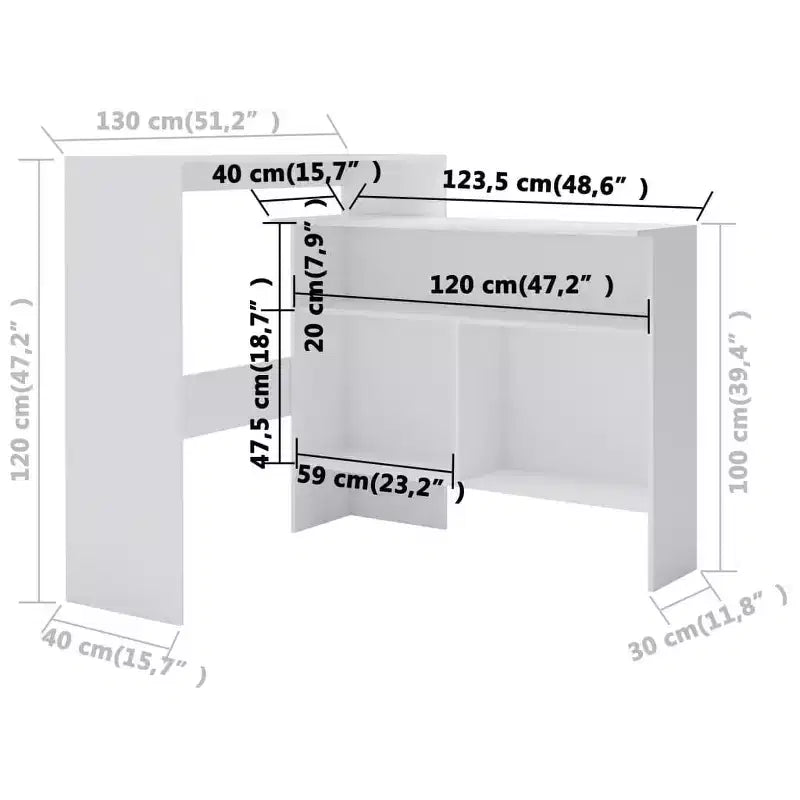 Table de bar Table de pub pour cuisine Table de bistrot avec 2 plateaux