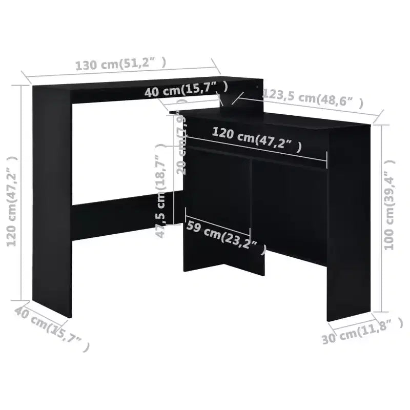 Table de bar Table de pub pour cuisine Table de bistrot avec 2 plateaux