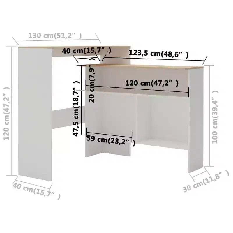 Table de bar Table de pub pour cuisine Table de bistrot avec 2 plateaux