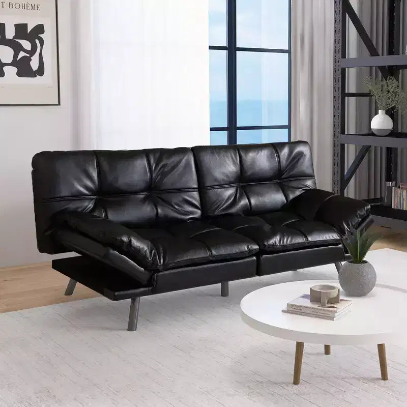 Canapé-lit futon convertible de 71 po avec mousse à mémoire de forme, inclinable pour salon, bureau et appartement