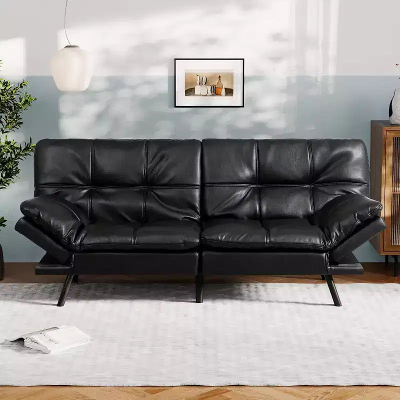 Canapé-lit futon convertible de 71 po avec mousse à mémoire de forme, inclinable pour salon, bureau et appartement