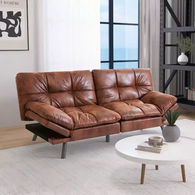 Canapé-lit futon convertible de 71 po avec mousse à mémoire de forme, inclinable pour salon, bureau et appartement