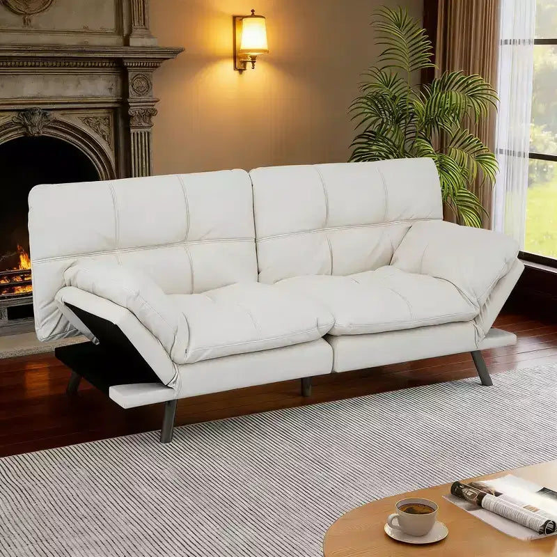 Canapé-lit futon convertible de 71 po avec mousse à mémoire de forme, inclinable pour salon, bureau et appartement