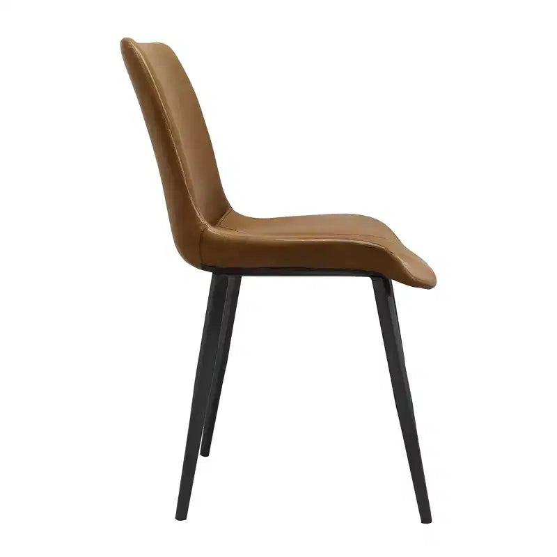 Chaise de salle à manger moderne capitonnée en similicuir avec pieds en métal