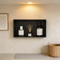 Niche de douche encastrable en acier inoxydable noir mat 24x12, étagère murale à un niveau