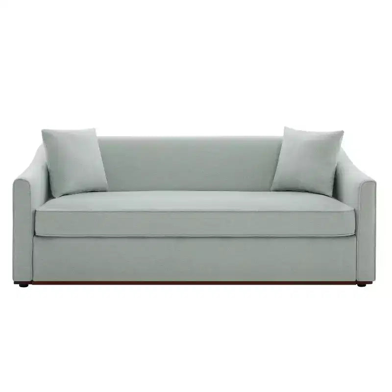 Canapé moderne 3 places en chenille avec coussins décoratifs