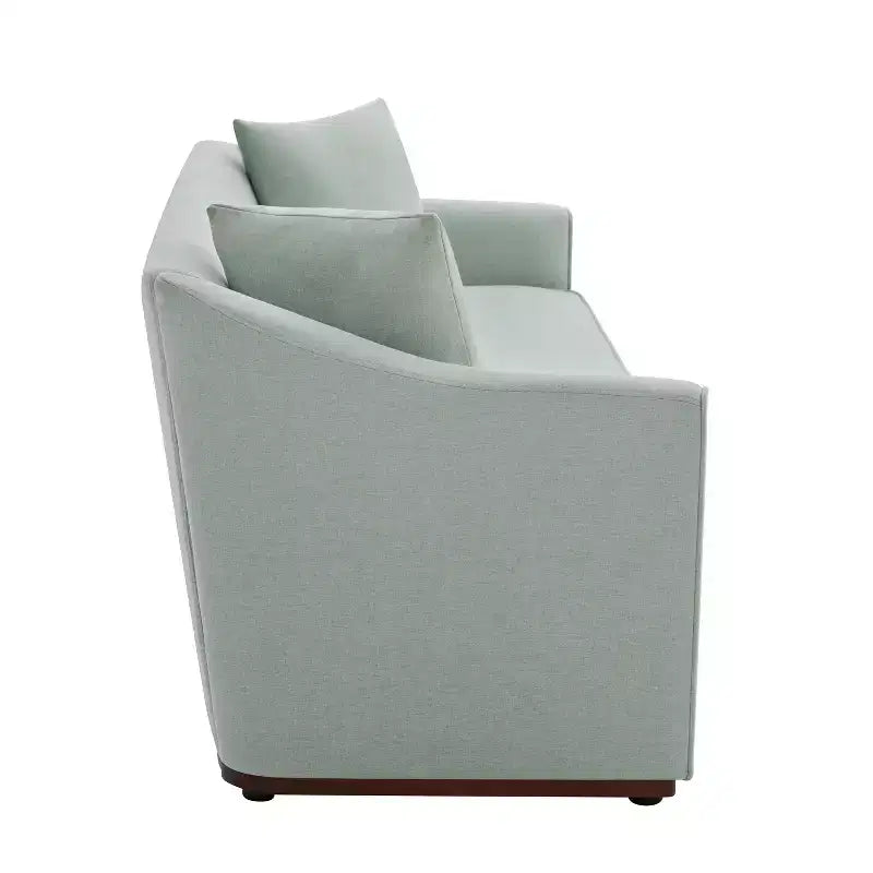 Canapé moderne 3 places en chenille avec coussins décoratifs