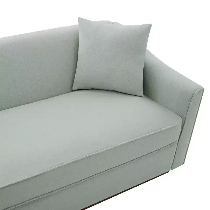 Canapé moderne 3 places en chenille avec coussins décoratifs