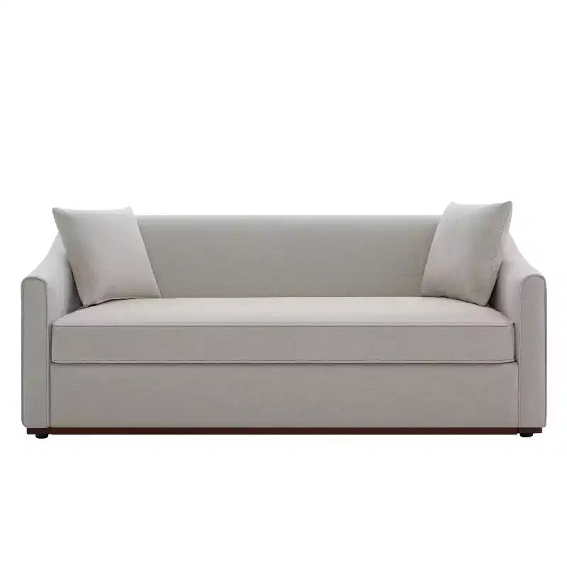 Canapé moderne 3 places en chenille avec coussins décoratifs