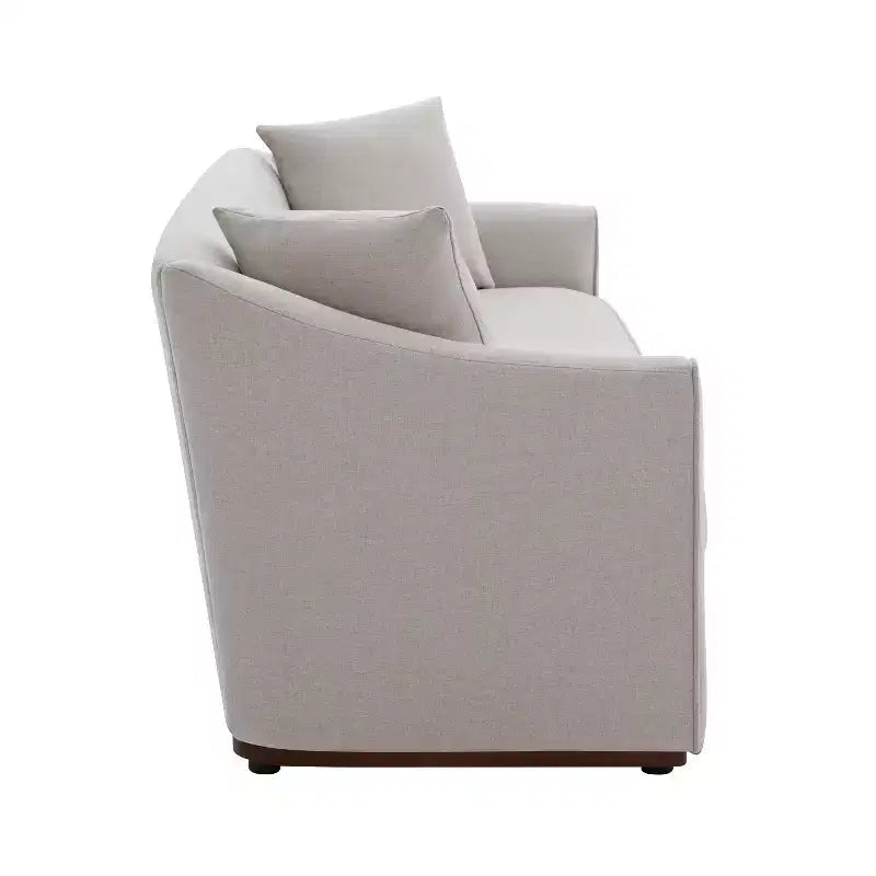 Canapé moderne 3 places en chenille avec coussins décoratifs