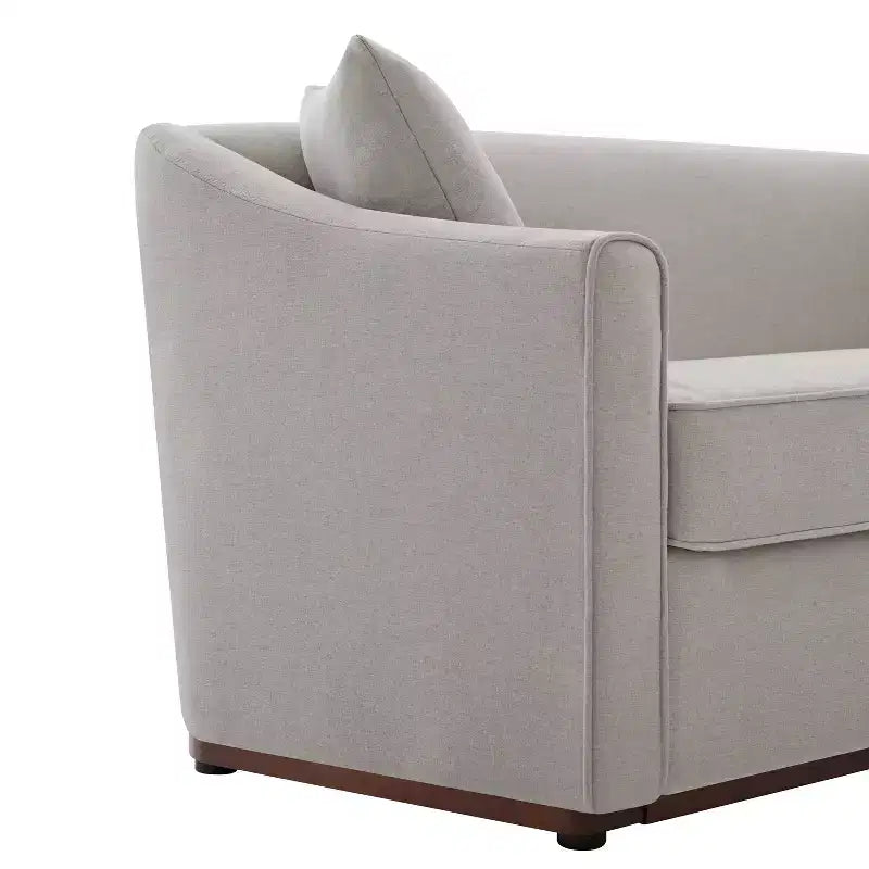 Canapé moderne 3 places en chenille avec coussins décoratifs