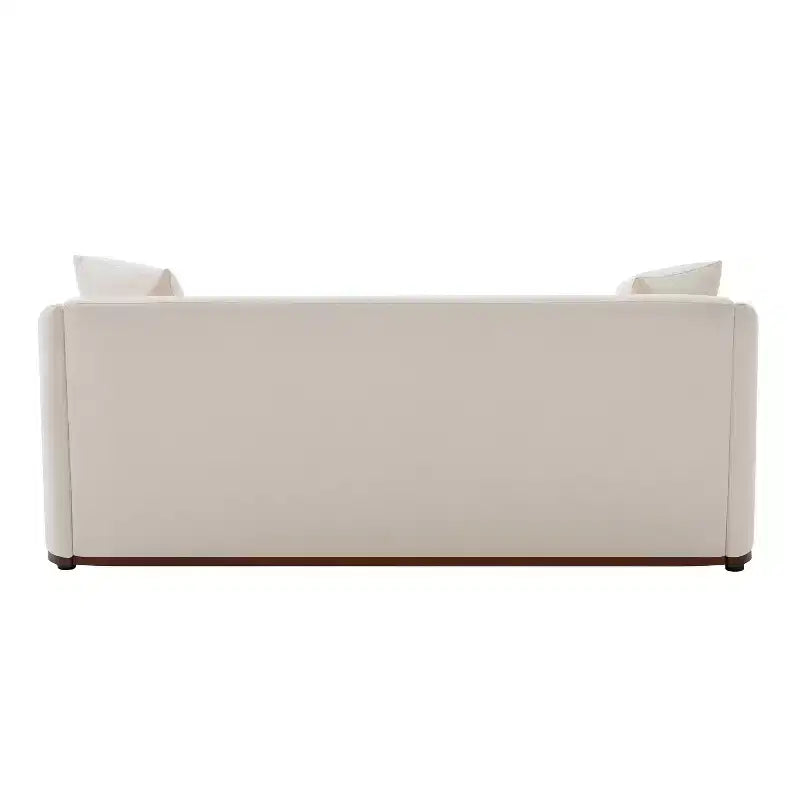 Canapé moderne 3 places en chenille avec coussins décoratifs