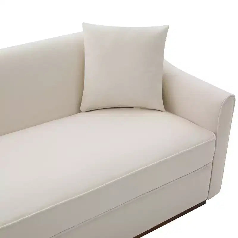 Canapé moderne 3 places en chenille avec coussins décoratifs
