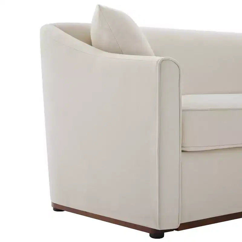 Canapé moderne 3 places en chenille avec coussins décoratifs