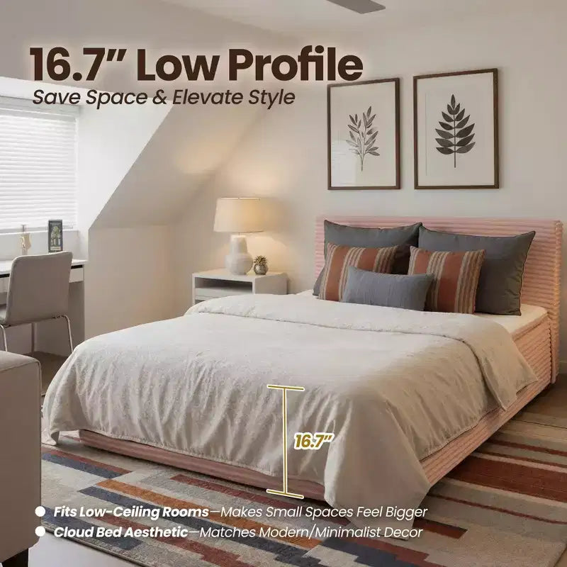 Lit Queen size avec tête de lit – Déballez et dépliez, prêt en 72h, isolation des mouvements, soutien ferme moyen