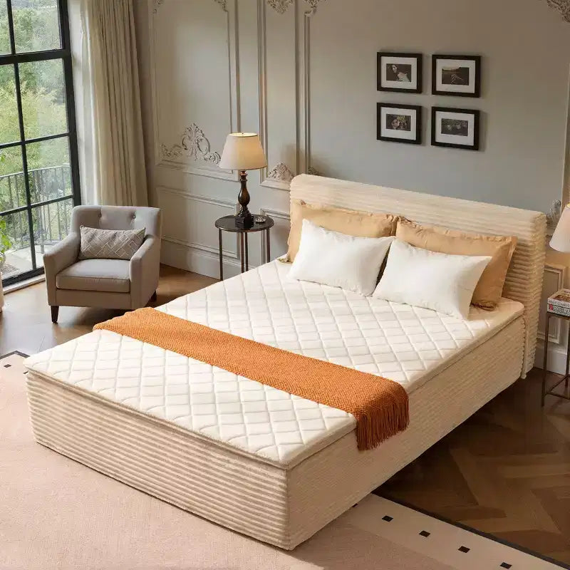 Lit Queen size avec tête de lit – Déballez et dépliez, prêt en 72h, isolation des mouvements, soutien ferme moyen