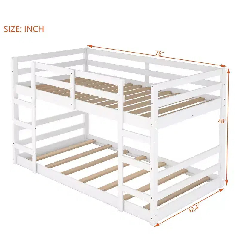 Lit superposé en bois double avec échelle, montage facile