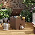 Boîte de rangement de terrasse étanche en résine de 300 litres – Rangement verrouillable pour coussins, outils de jardin et accessoires de piscine, marron