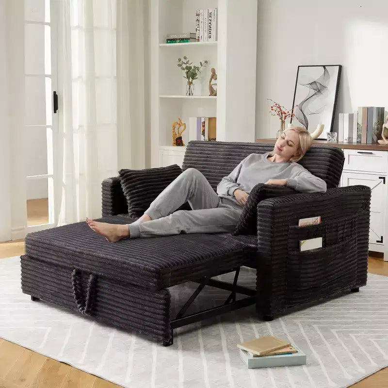 Canapé-lit convertible causeuse avec dossier réglable, fauteuil inclinable gigogne peu encombrant pour petits appartements