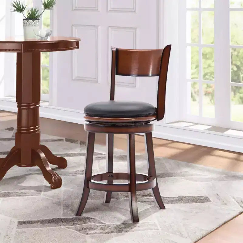 Tabouret de bar pivotant en bois massif hauteur comptoir