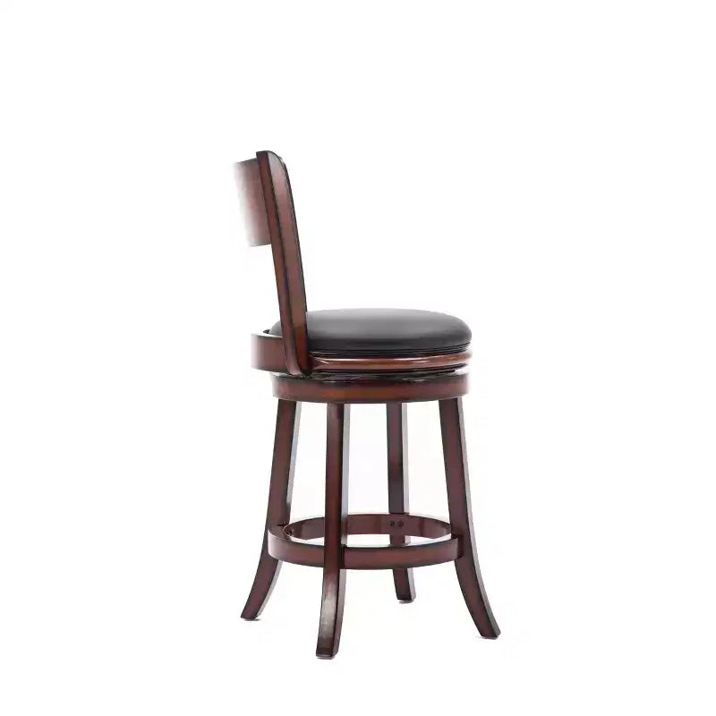 Tabouret de bar pivotant en bois massif hauteur comptoir