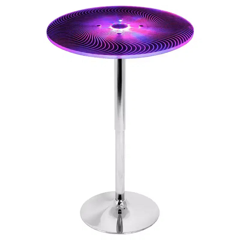 Table de pub réglable contemporaine lumineuse 23" - Acrylique transparent