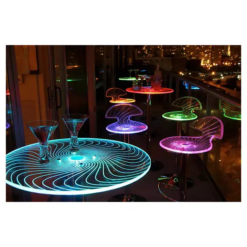 Table de pub réglable contemporaine lumineuse 23" - Acrylique transparent