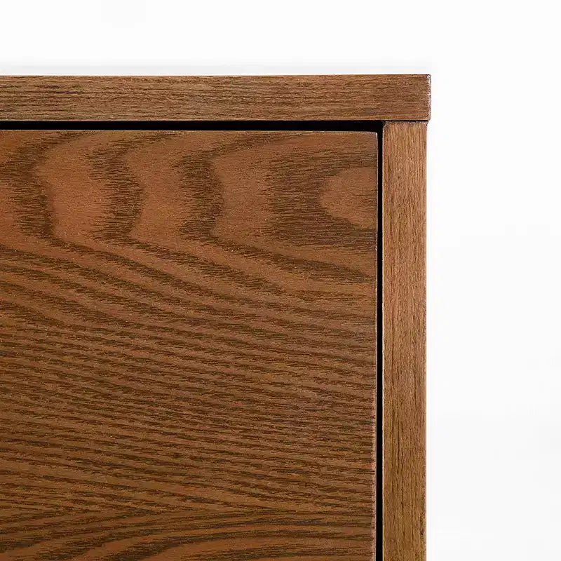 Commode Mid-Century Moderne à 5 tiroirs avec système anti-basculement, Noyer