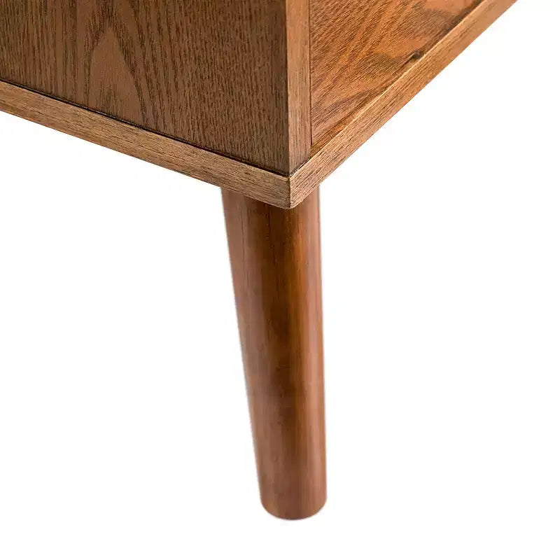 Commode Mid-Century Moderne à 5 tiroirs avec système anti-basculement, Noyer