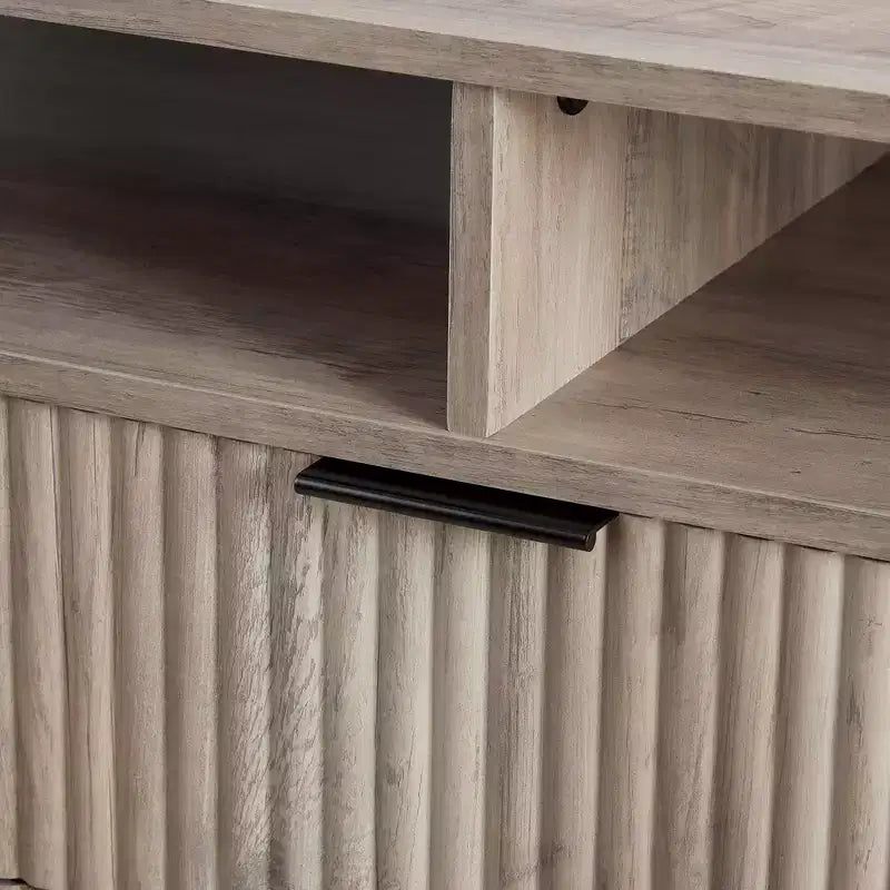 Meuble TV moderne du milieu du siècle de 85 po pour téléviseurs de jusqu'à 80 po - Gris rustique