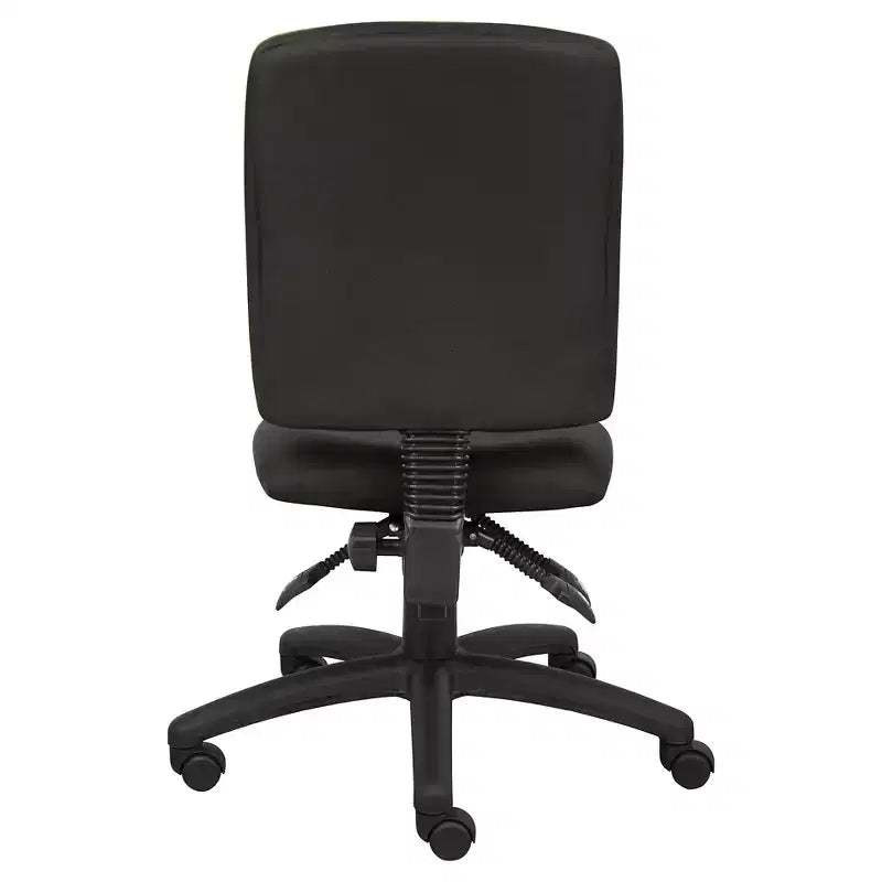 Chaise de bureau en tissu noir - Ergonomique, pivotante, support lombaire, piètement en nylon