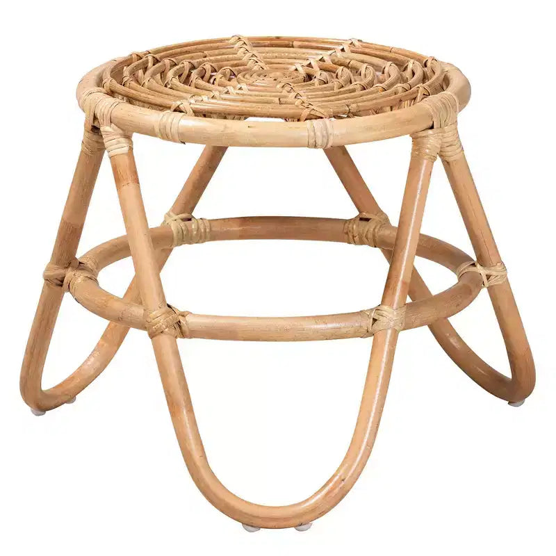 Table d'appoint en rotin, marron naturel