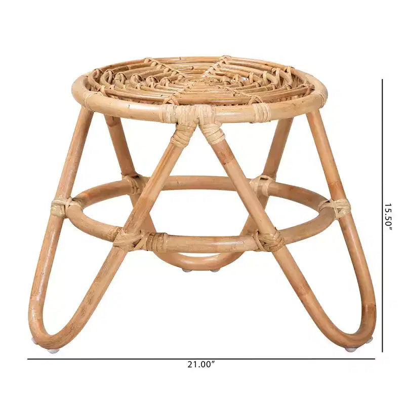 Table d'appoint en rotin, marron naturel
