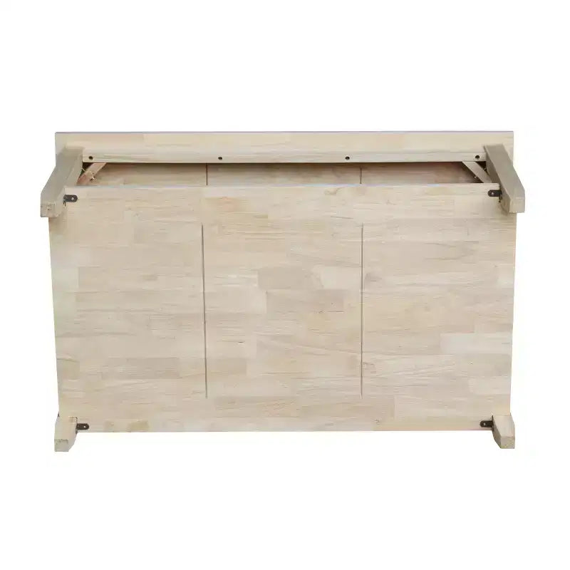 Table basse en bois massif - Bois franc blanc cassé, style fermier, rectangulaire, 42x25"