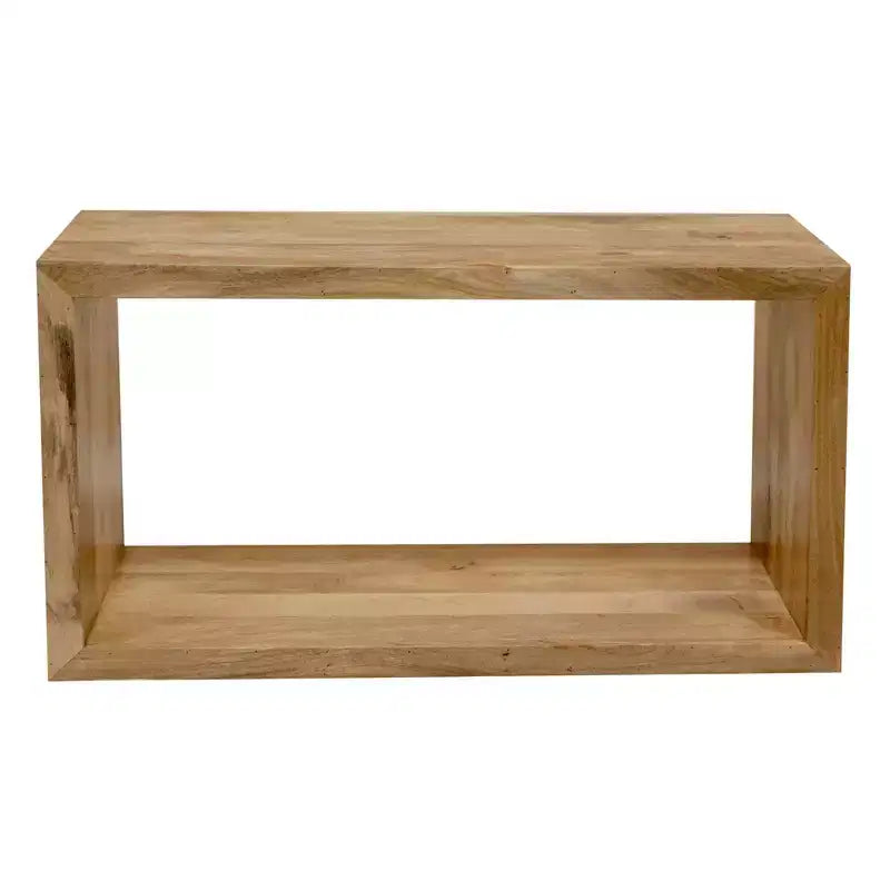 Console / Buffet en bois de manguier 52 po, cube ouvert avec 1 étagère, marron naturel