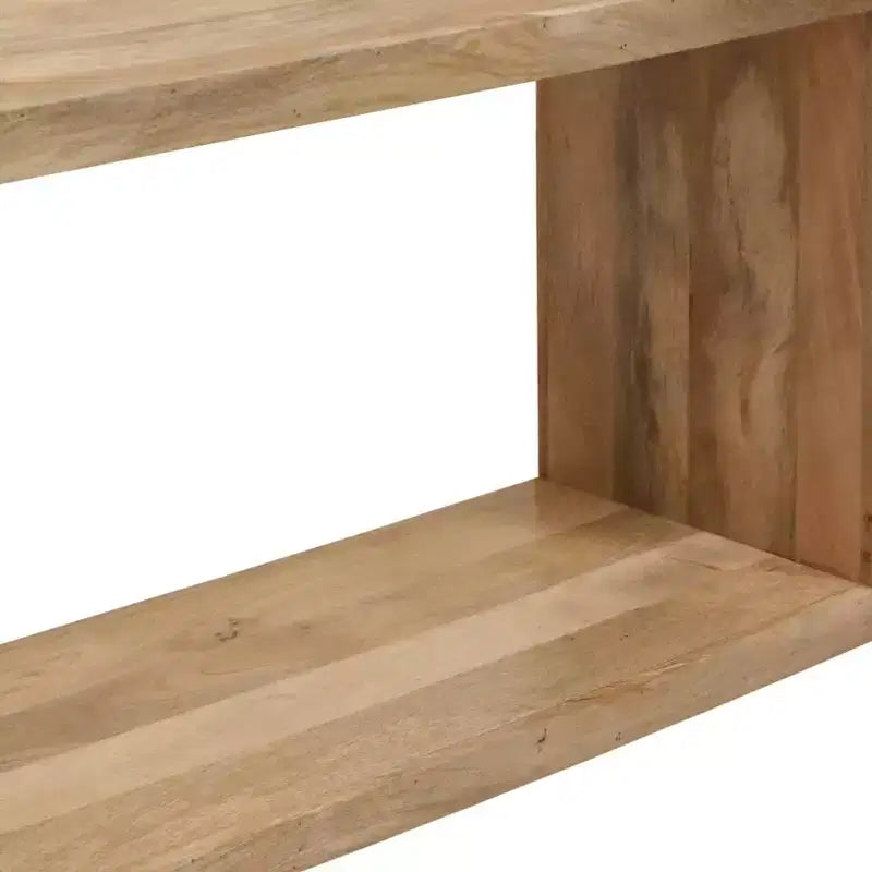 Console / Buffet en bois de manguier 52 po, cube ouvert avec 1 étagère, marron naturel