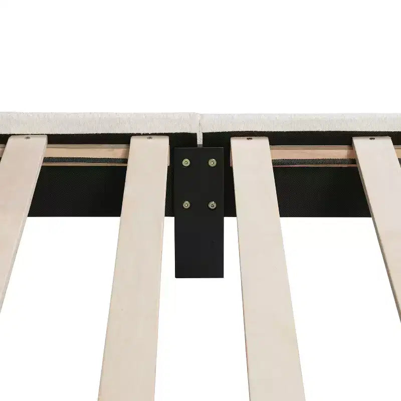 Lit plateforme rembourré en boucle moderne blanc grand format