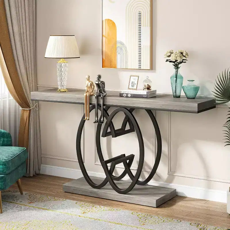 Console d'entrée 55 pouces avec base métallique géométrique