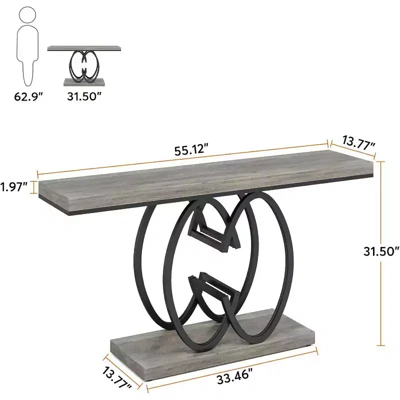 Console d'entrée 55 pouces avec base métallique géométrique