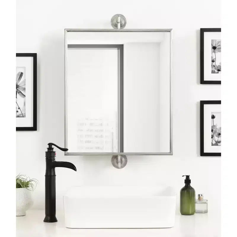 Miroir mural pivotant rectangulaire 20x31