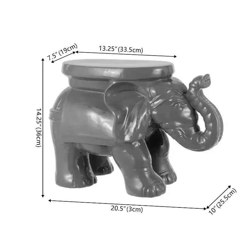 Tabouret de jardin/table d'appoint en céramique White Elephant 14.25
