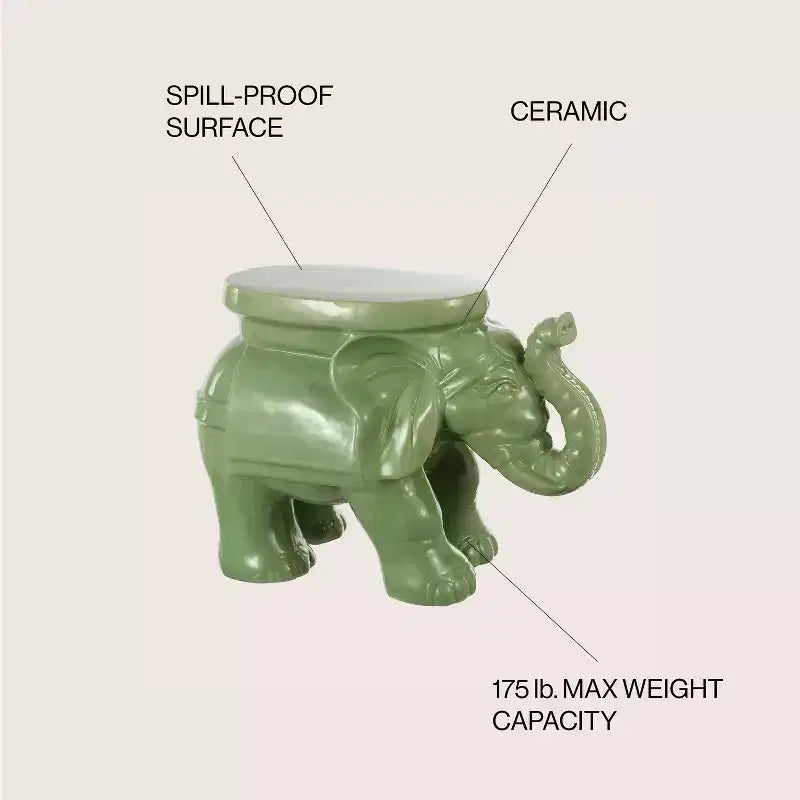 Tabouret de jardin/table d'appoint en céramique White Elephant 14.25