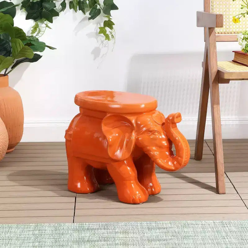 Tabouret de jardin/table d'appoint en céramique White Elephant 14.25
