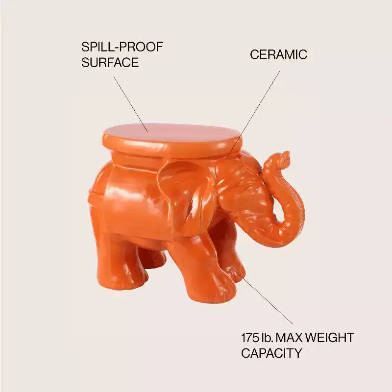 Tabouret de jardin/table d'appoint en céramique White Elephant 14.25