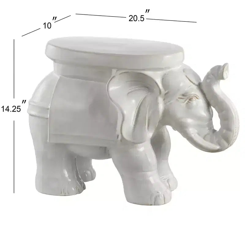 Tabouret de jardin/table d'appoint en céramique White Elephant 14.25