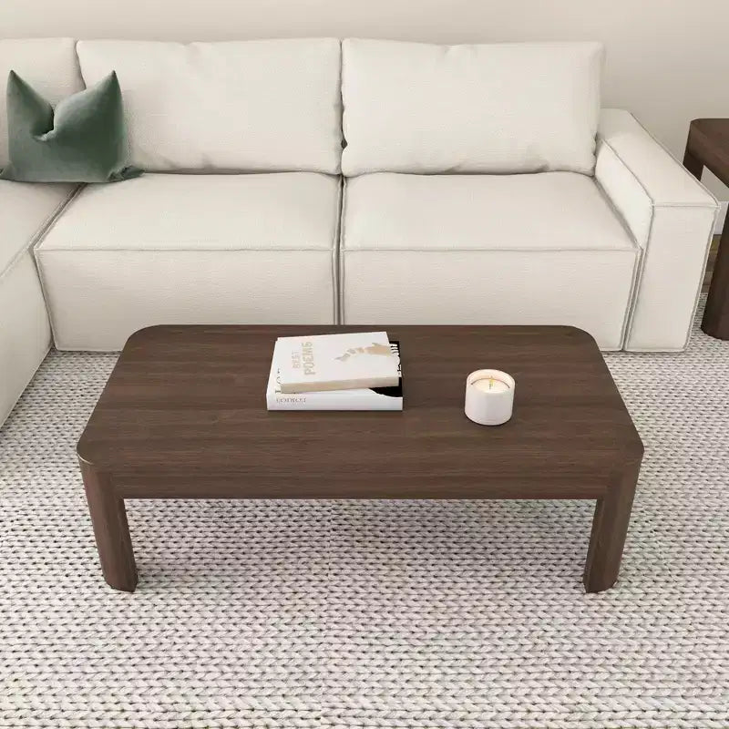 Table basse rectangulaire moderne en bois massif 48 po pour salon