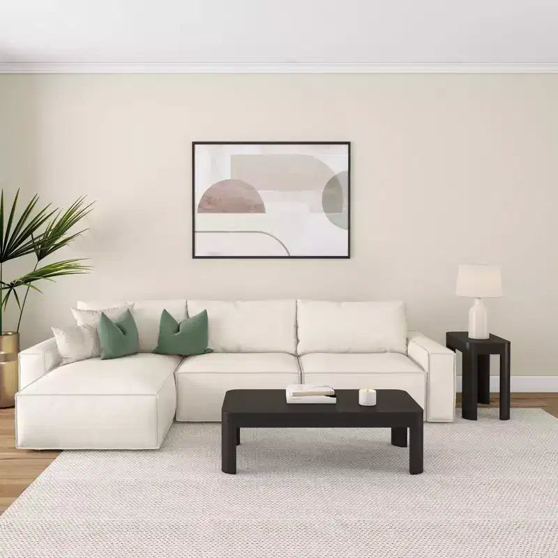 Table basse rectangulaire moderne en bois massif 48 po pour salon