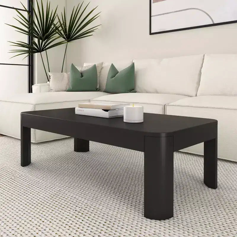 Table basse rectangulaire moderne en bois massif 48 po pour salon