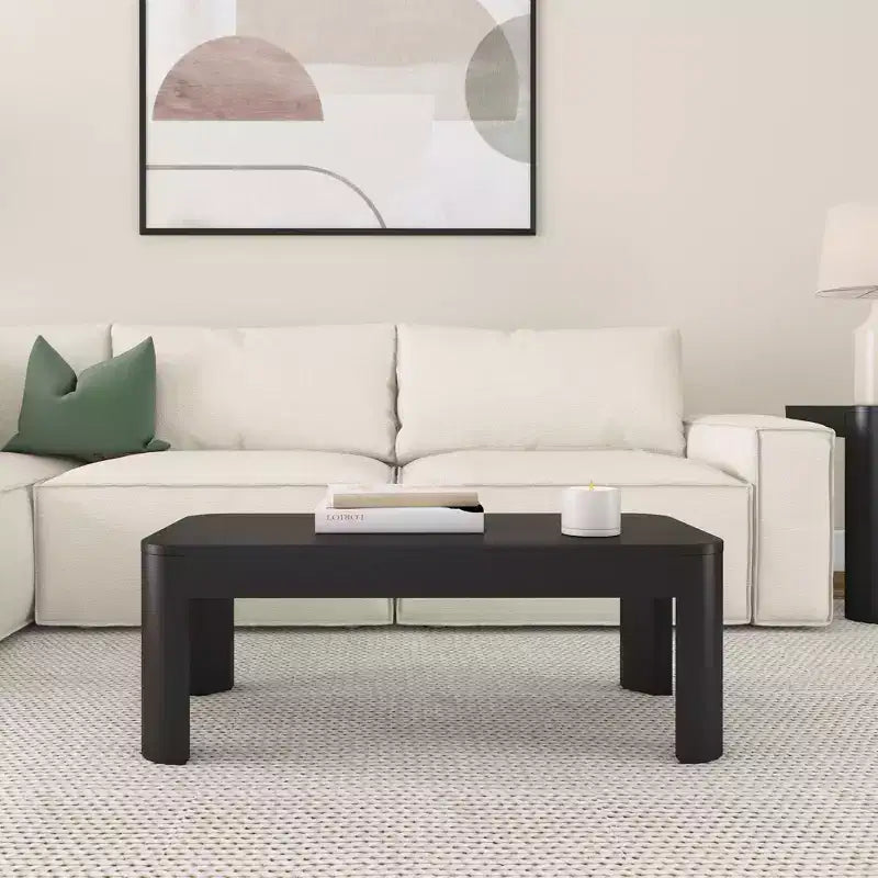 Table basse rectangulaire moderne en bois massif 100 cm pour salon