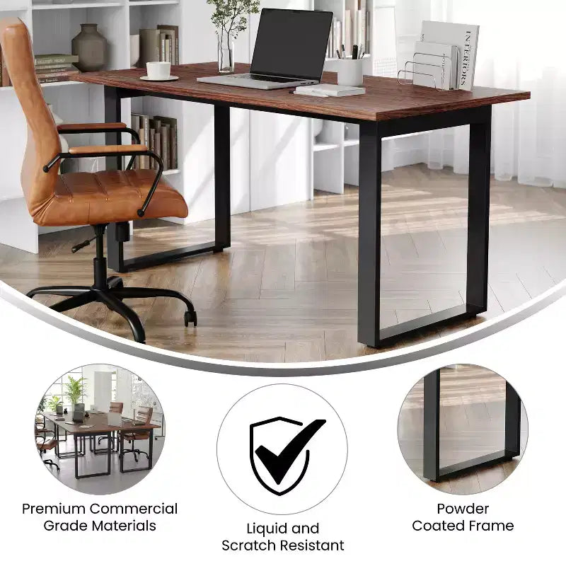 Table de salle à manger ou de jeu 60x30 avec plateau laminé double face et piètement en acier profilé en U ultra-robuste